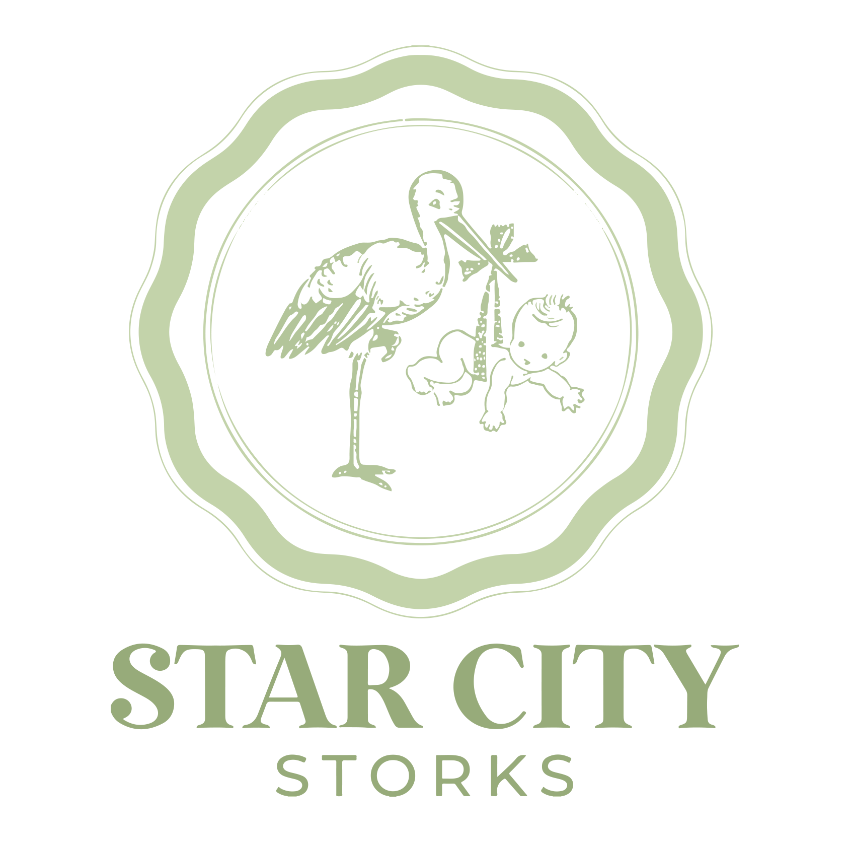 Star City Storks Logo: Birth announcement Signs in Roanoke, Cave Spring, Salem, Virginia